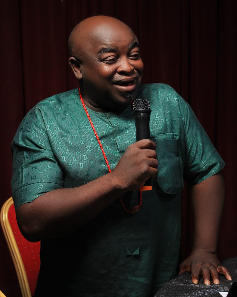 A UK alumnus speaking at the Alumni UK evening at Landmark Hotels, Port Harcourt