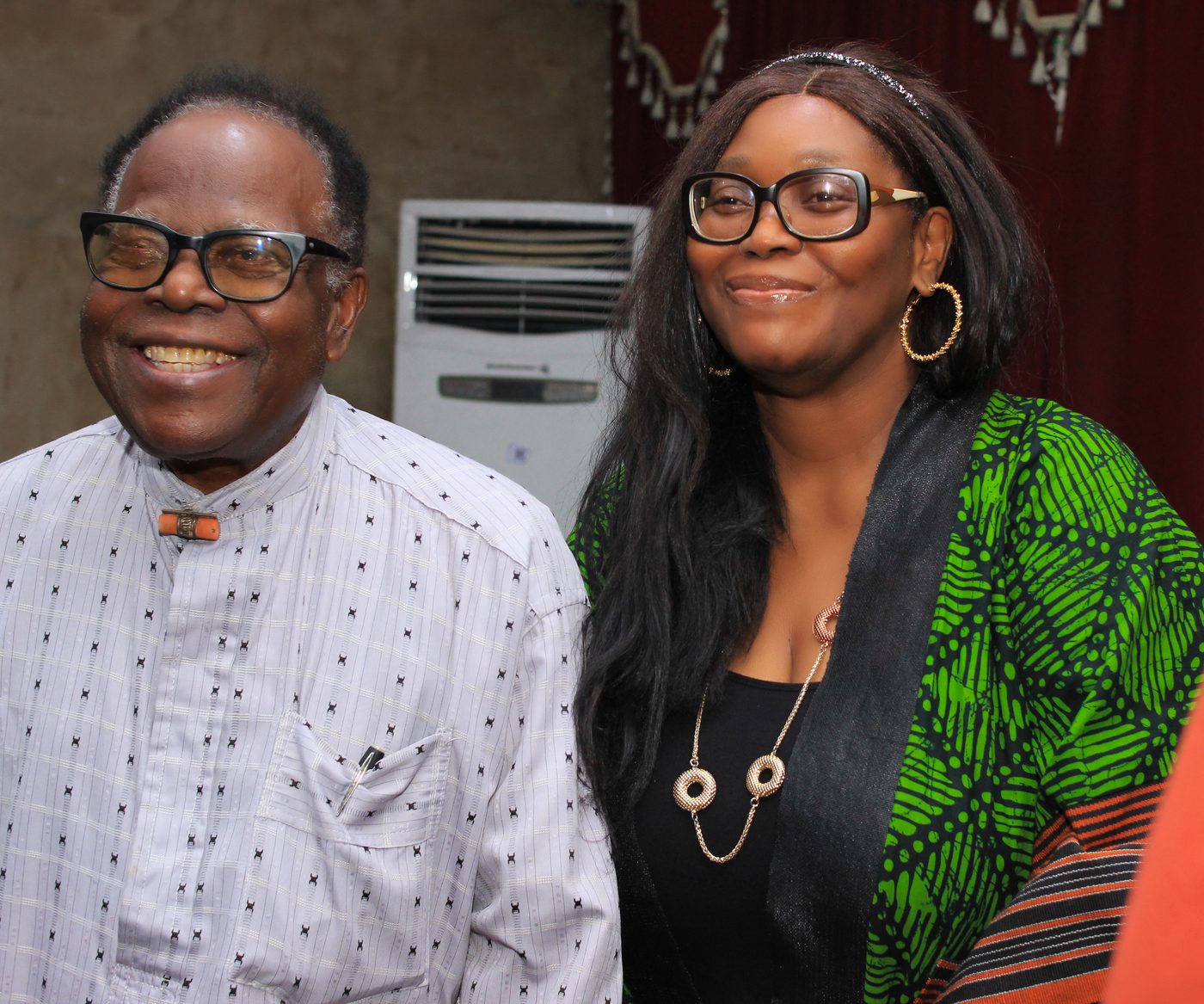 Two UK alumni sharing a laugh at the Landmark Hotels evening